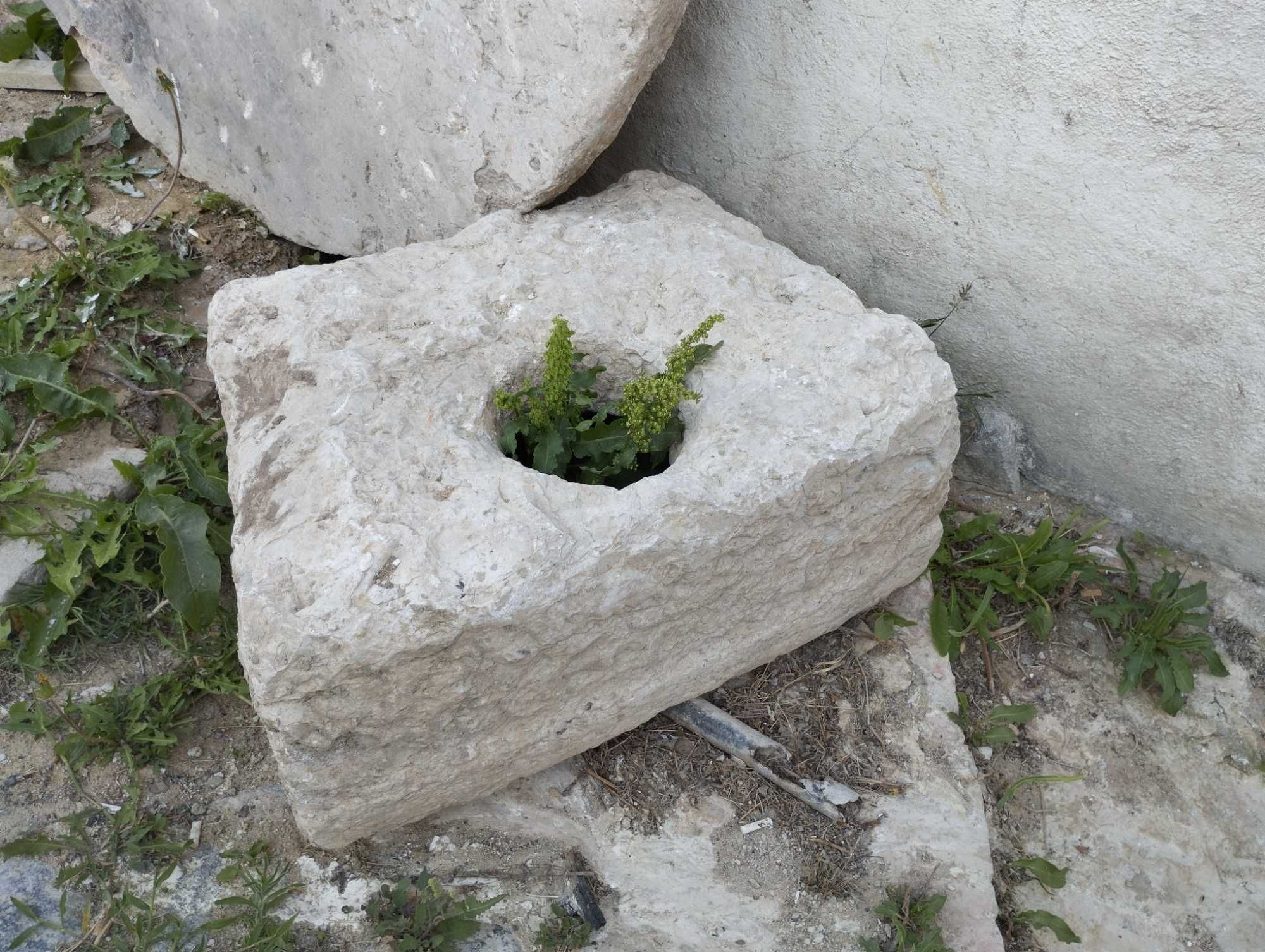 Pedra mó e manjedoura em pedra