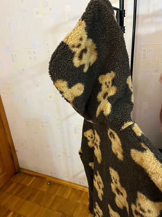 Теплая кофта медведи, мишки, на замке с капюшоном