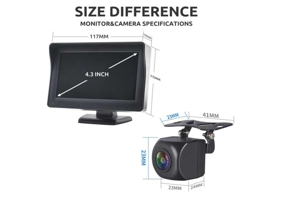 Rejestrator Jazdy Fuul HD Kamera Cofania Z Monitorem HD 4,3Cala 24V
