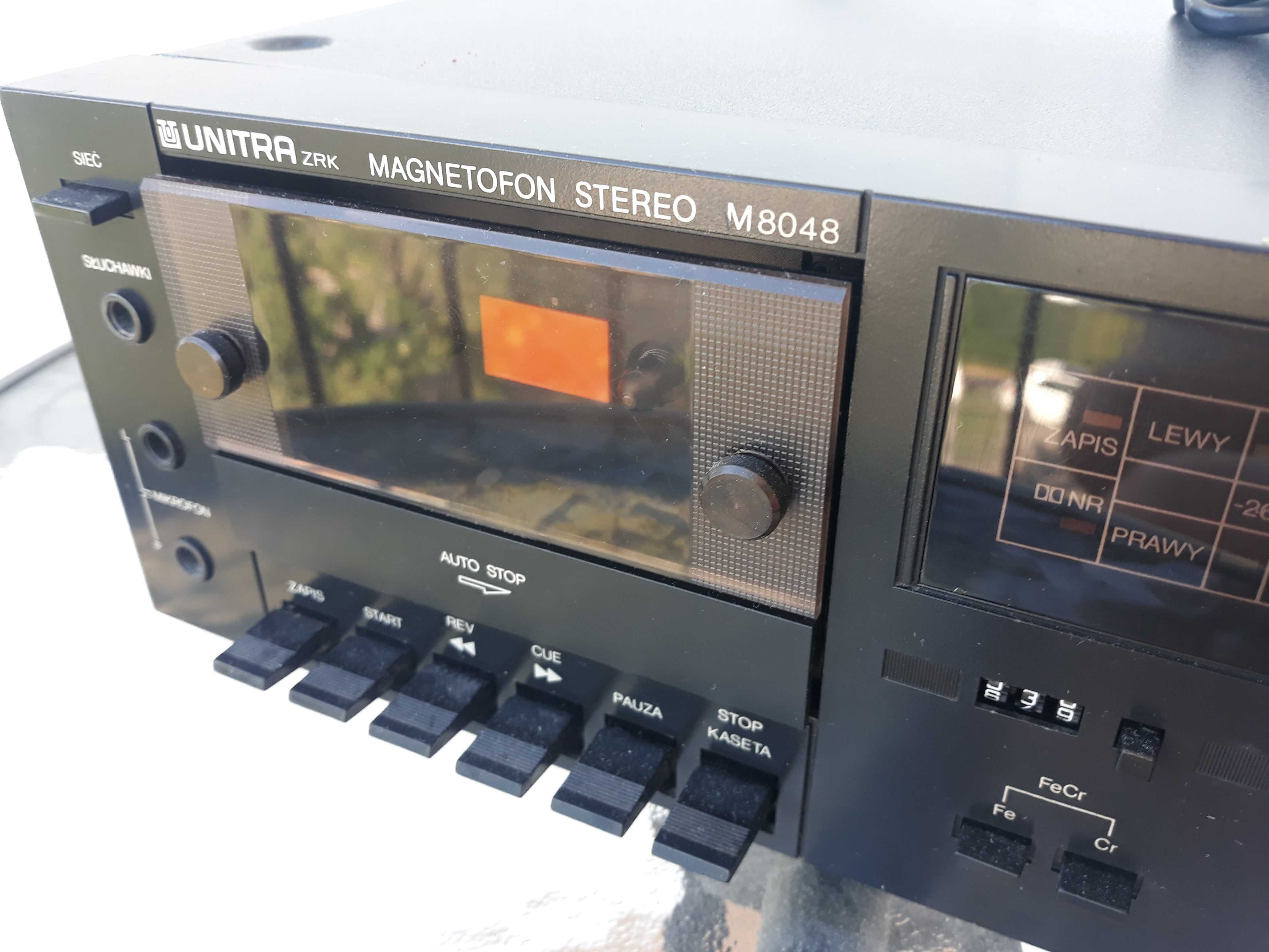 m 8048 magnetofon unitra deck stereo mini wieża