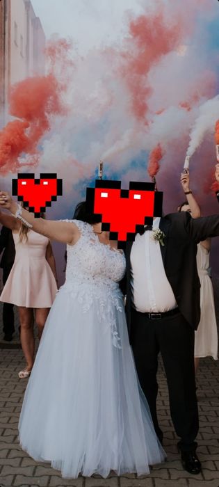 Promocja ! Suknia Ślubna Plus Size + gratis welon na grzebyku 3M.