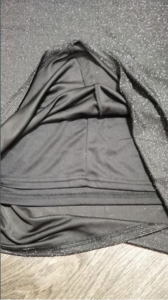 Сукня туніка чорна блискуча, 50-56 розмір