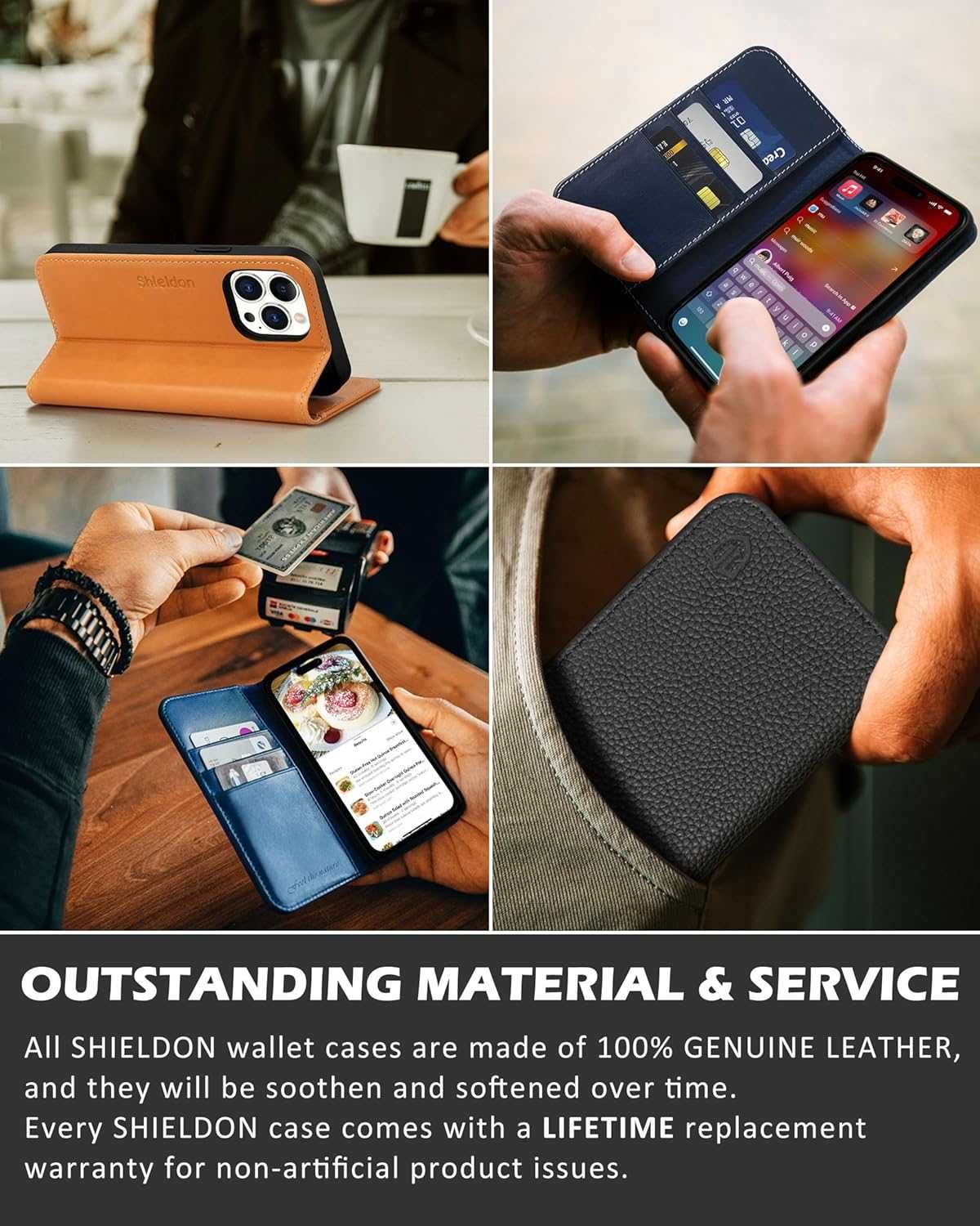 Etui portfel skórzany 2w1 do Iphone 15 Pro MAX 6,7'' RFid odpinane gra