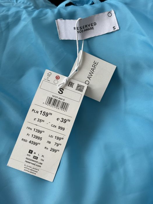 Nowa niebieska pikowana kurtka koszulowa S