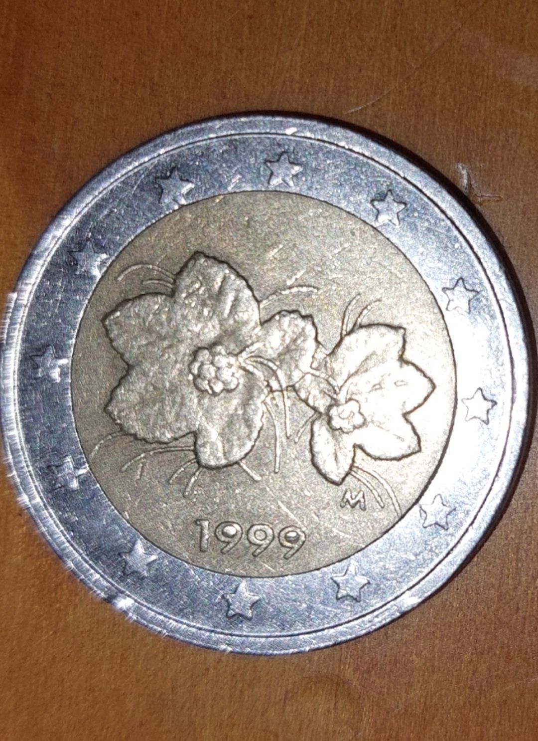 Moeda 2 Euros 1999 Finlândia com defeito