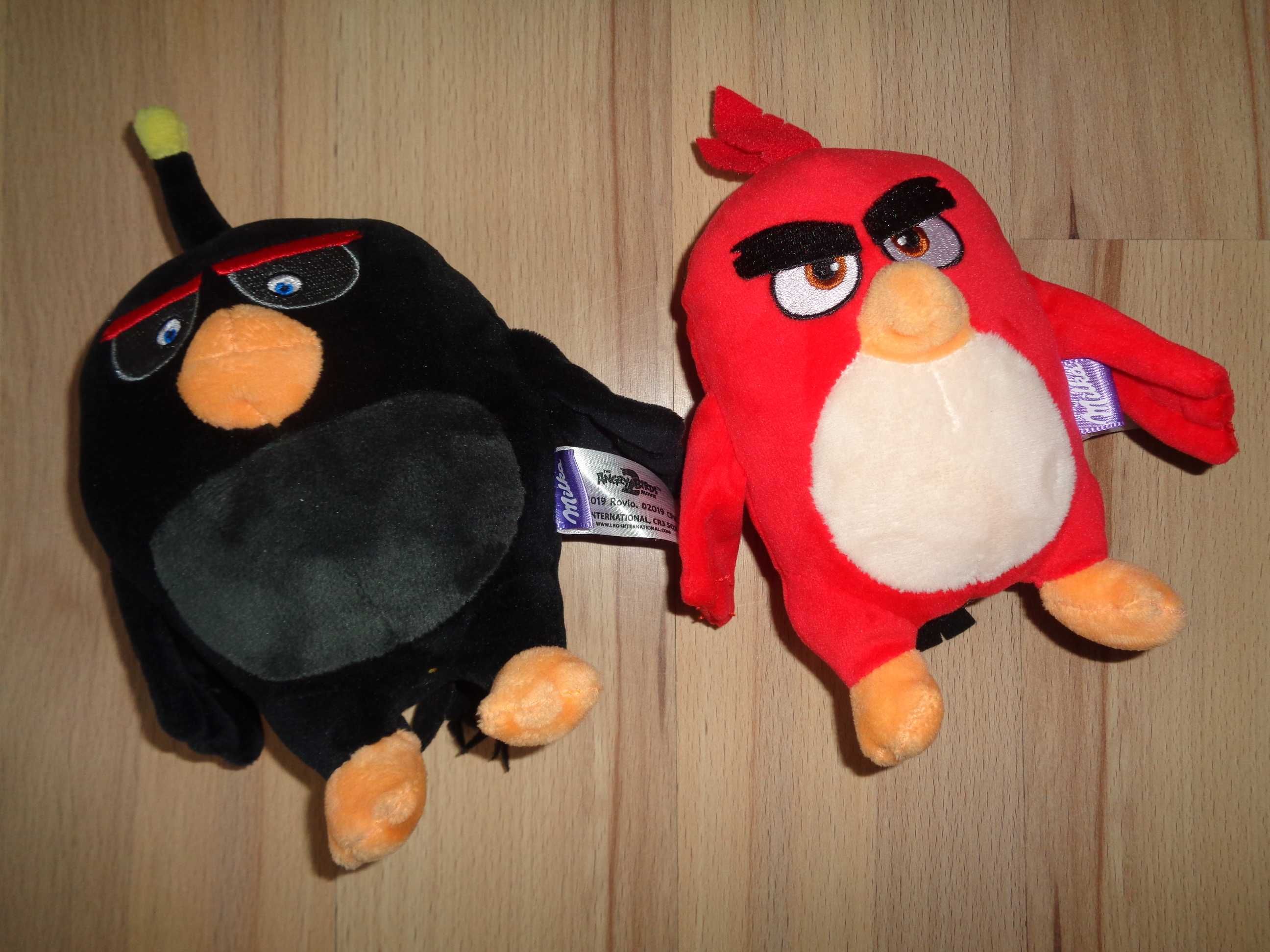2x Angry Birds MILKA czerwona czarna maskotka pluszowa zabawka OKAZJA