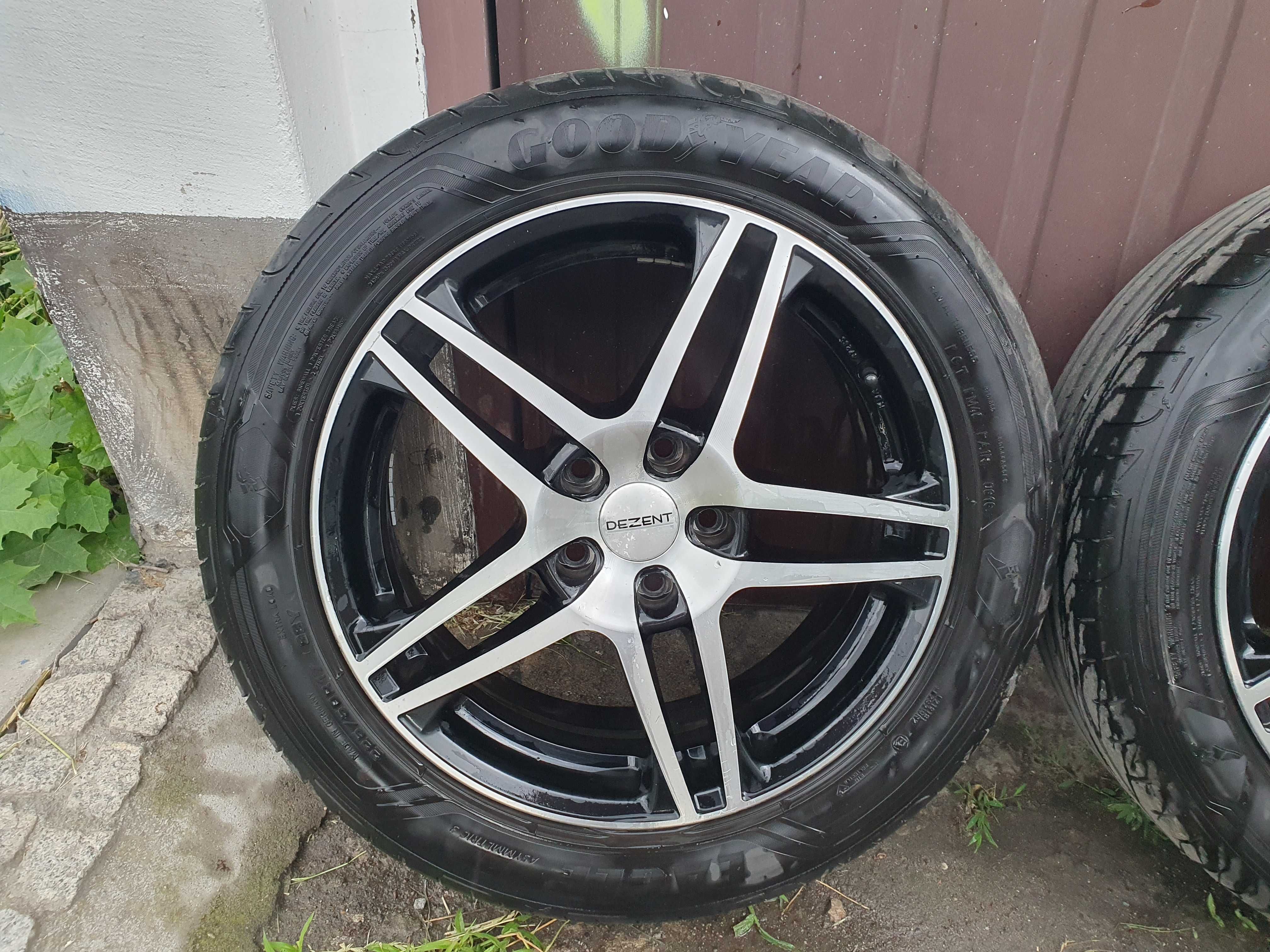 Alufelgi Dezent 17 5x112 ET48 Skoda Vw z oponami 225/50R17 lato