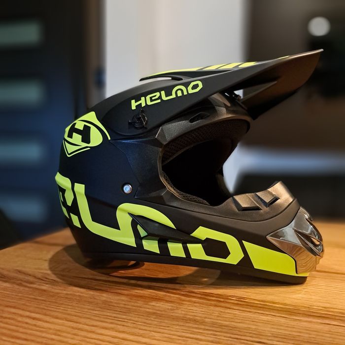 Kask Fullface Czarno-żółty matowy