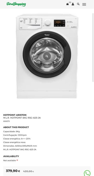 Hotpoint-Ariston - Máquina Lavar Roupa 8kg