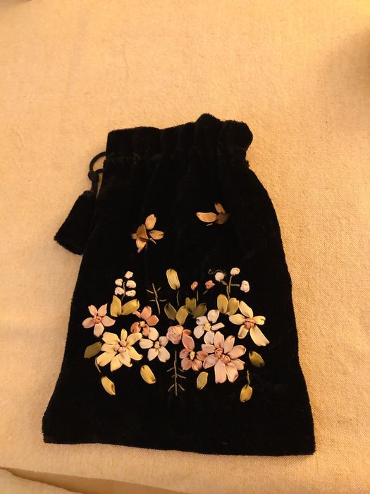 Torebka Retro / worek ręcznie wyszywana rękodzieło