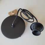 Czarny kabel do lampy sufitowej 13 cm czarna oprawa okrągła metalowy