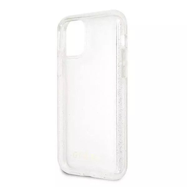 guess guhcn65pcglsi iphone 11 pro max srebrny/silver hard case glitter
