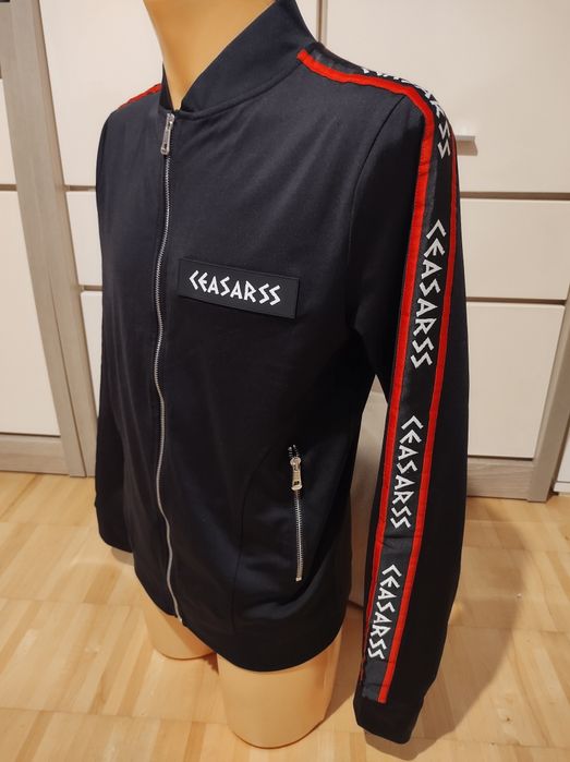 Ceasarss bluza męska czarna zapinana lampas zamki m/l