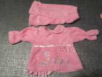 Детский комплект кофта штаны теплый флис девочке 4 - 9 месяцев