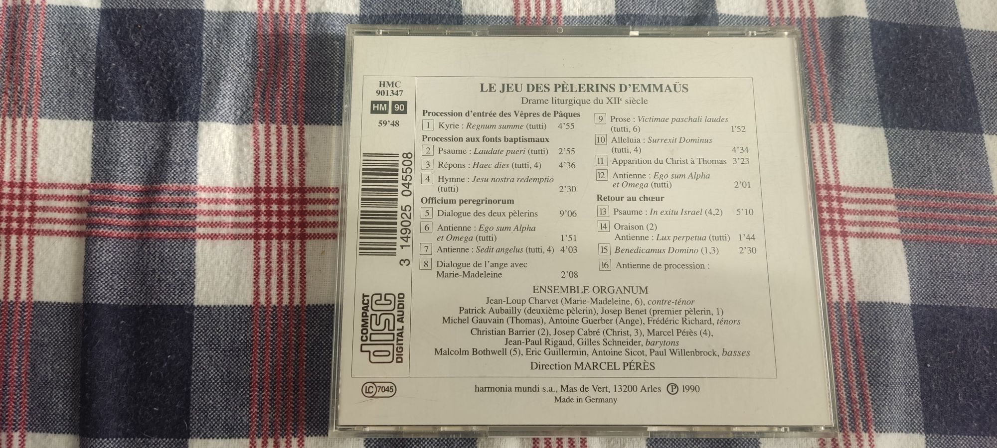 Le Jeu des Pelerins d'Emmaus Ensamble Organum Marcel Peres cd