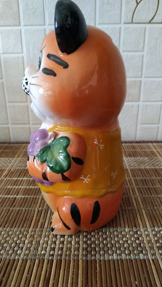 кот тигр копилка фарфор  18 см