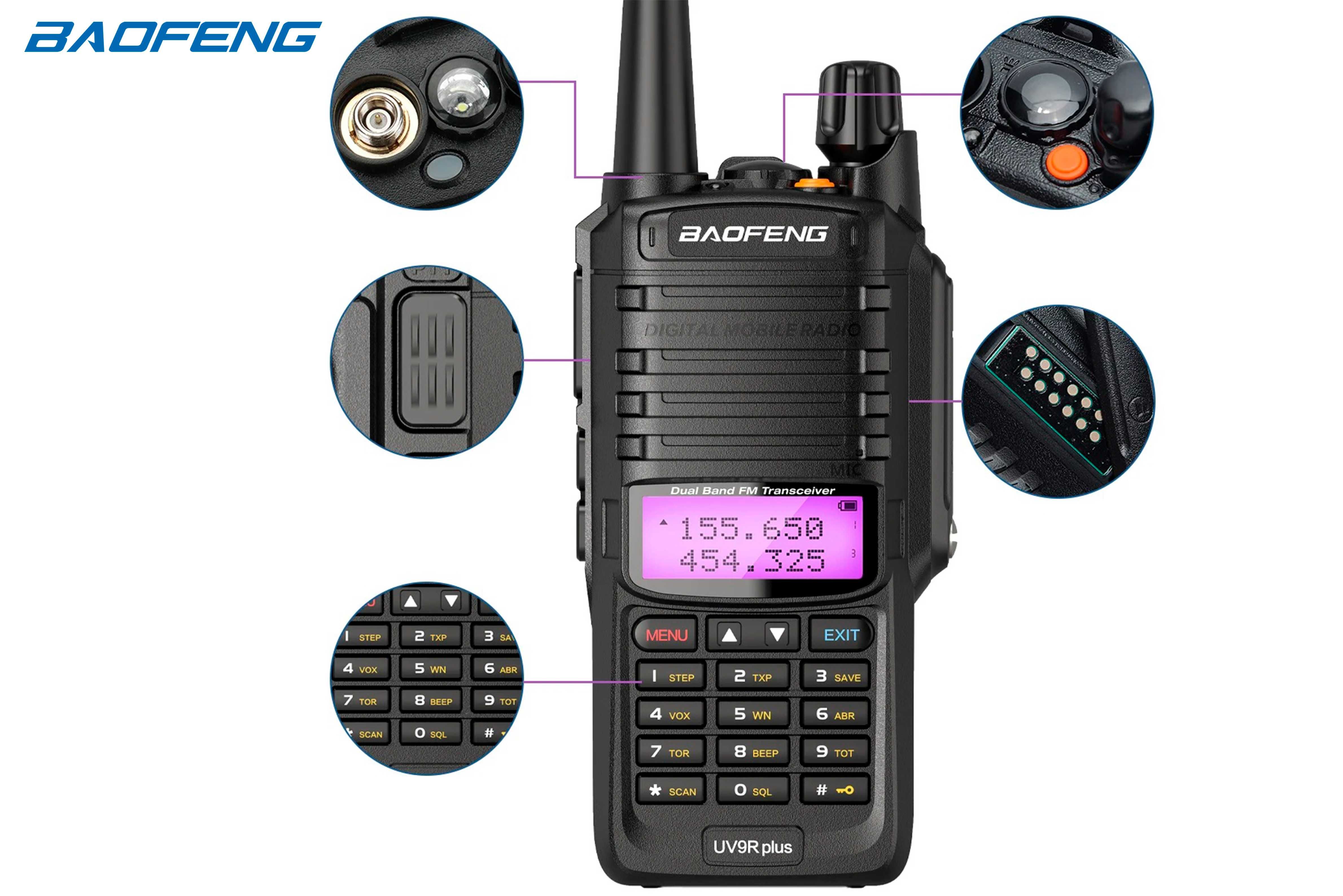 Rádio Baofeng UV-9R Plus VHF UHF Waterproof IP67