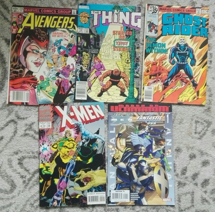 Komiksy Marvel X-Men, Ghost Rider, Avengers (zestaw)