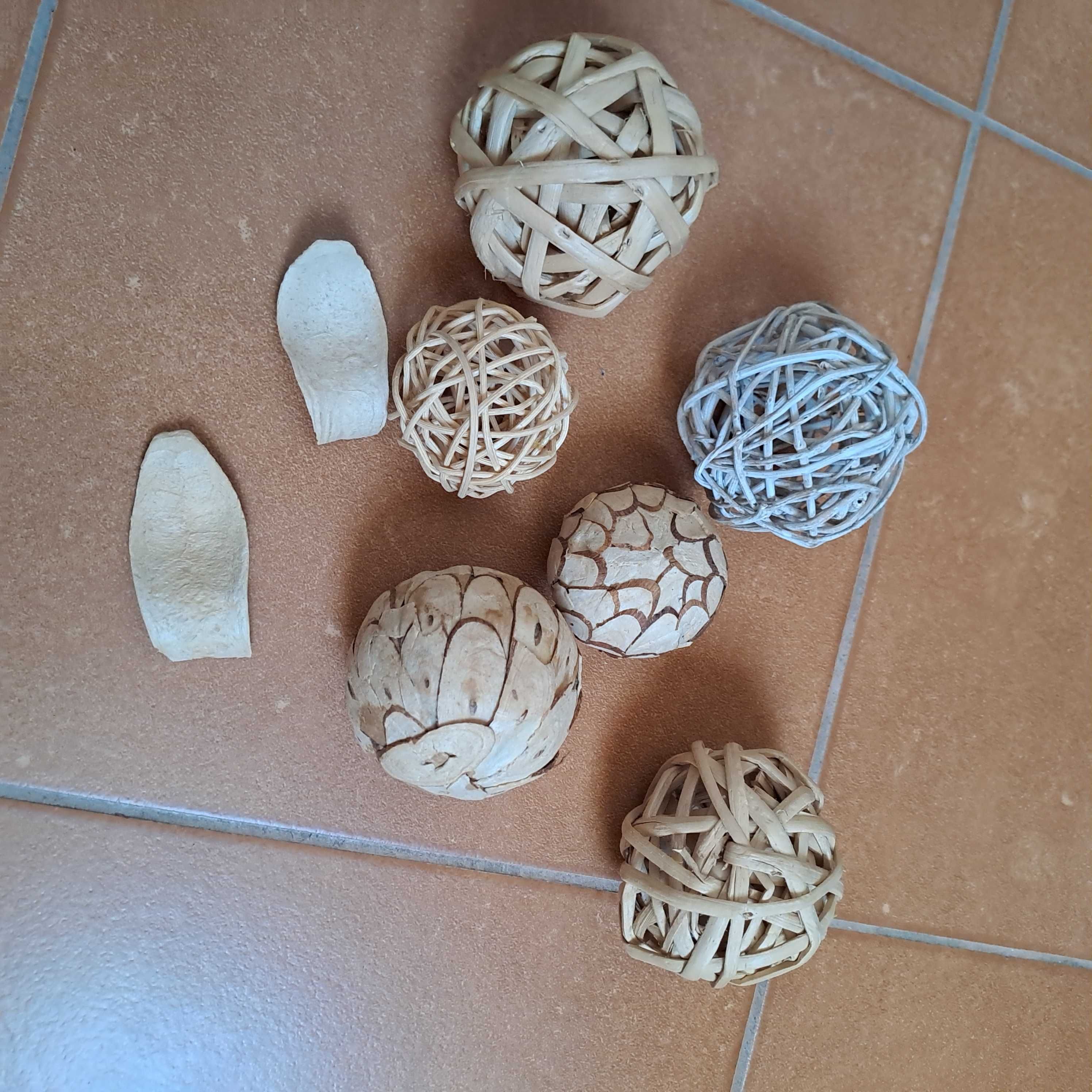 Dekoracyjne kule rattanowe ozdobne / 6 sztuk