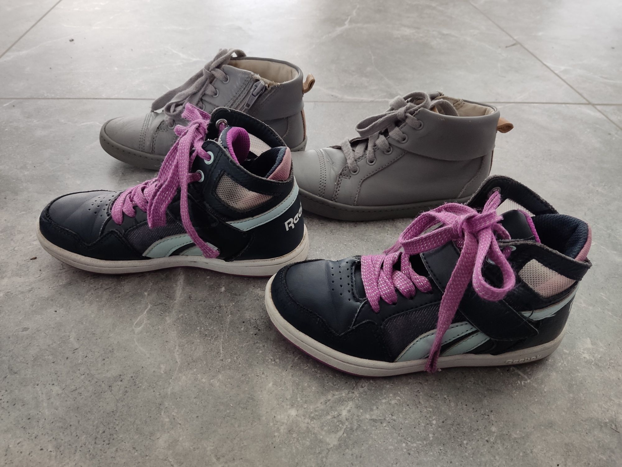 Buty jesienne wiosenne dziewczynki Reebok rozm.28 i Clarks rozm. 29