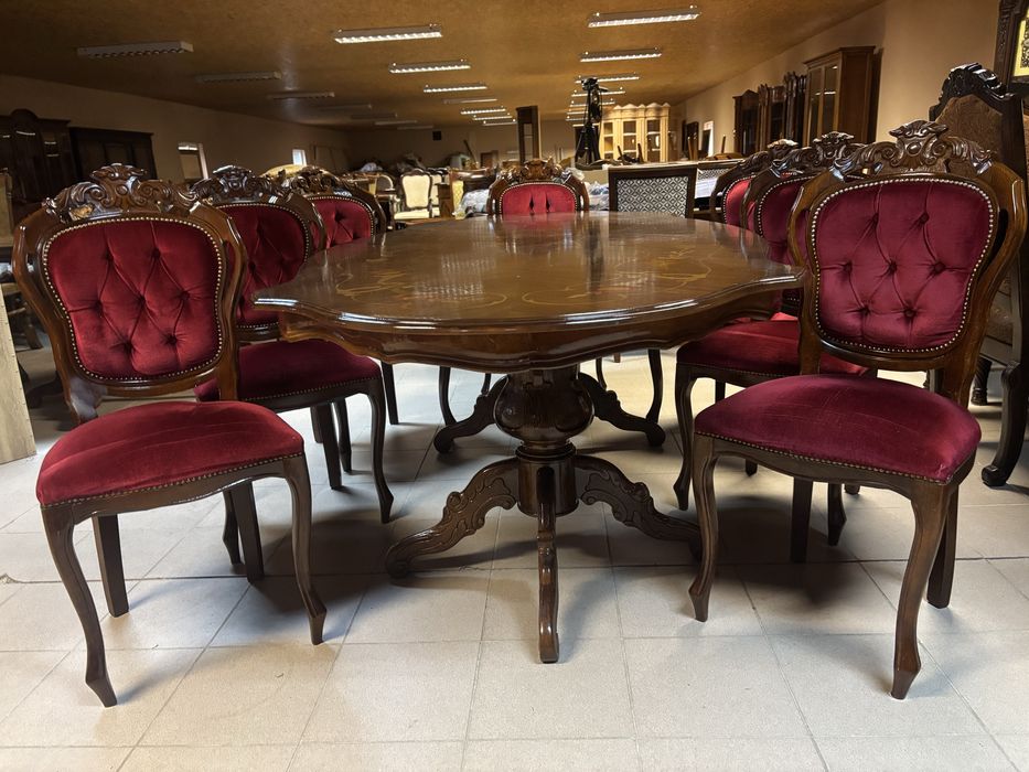 Zestaw włoski stylowy stół na 10 osób 8 krzeseł meble stylowe italy