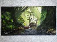 Картина акрилом на полотні "Пірати Карибського моря"