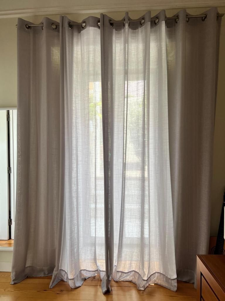 Cortinas linho cinza + varão