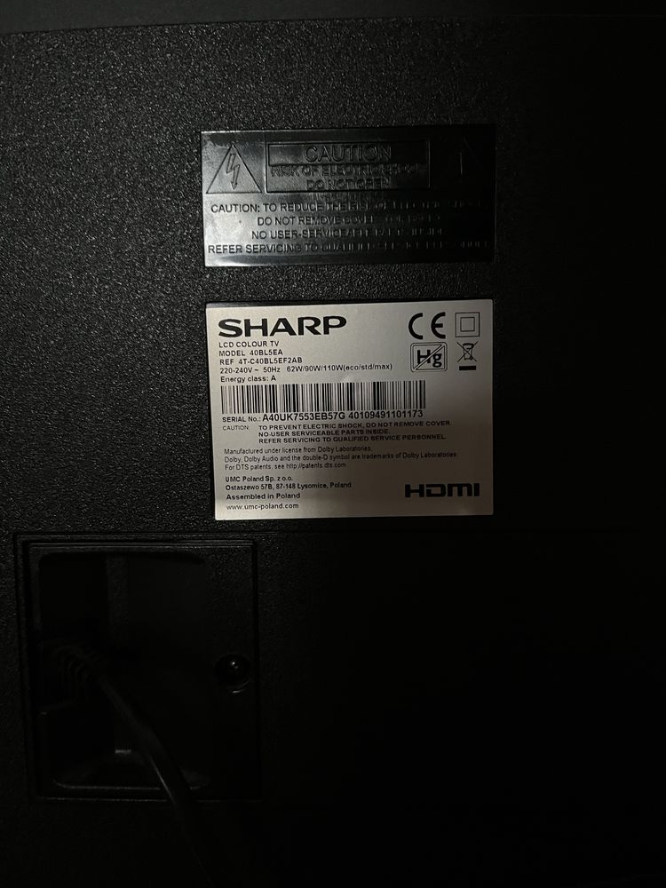 Telewizor Sharp Aquos 40 cali harman/kardon android tv