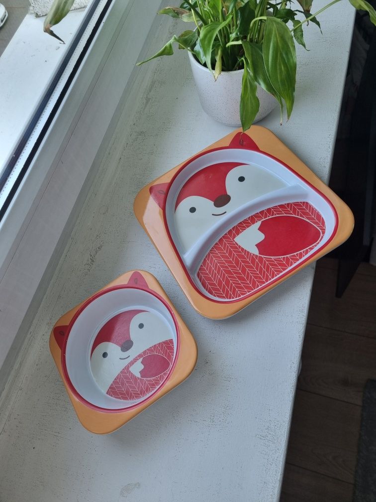 2. Skip hop! Talerz i miska Zoo Lis zestaw dla niemowlaka