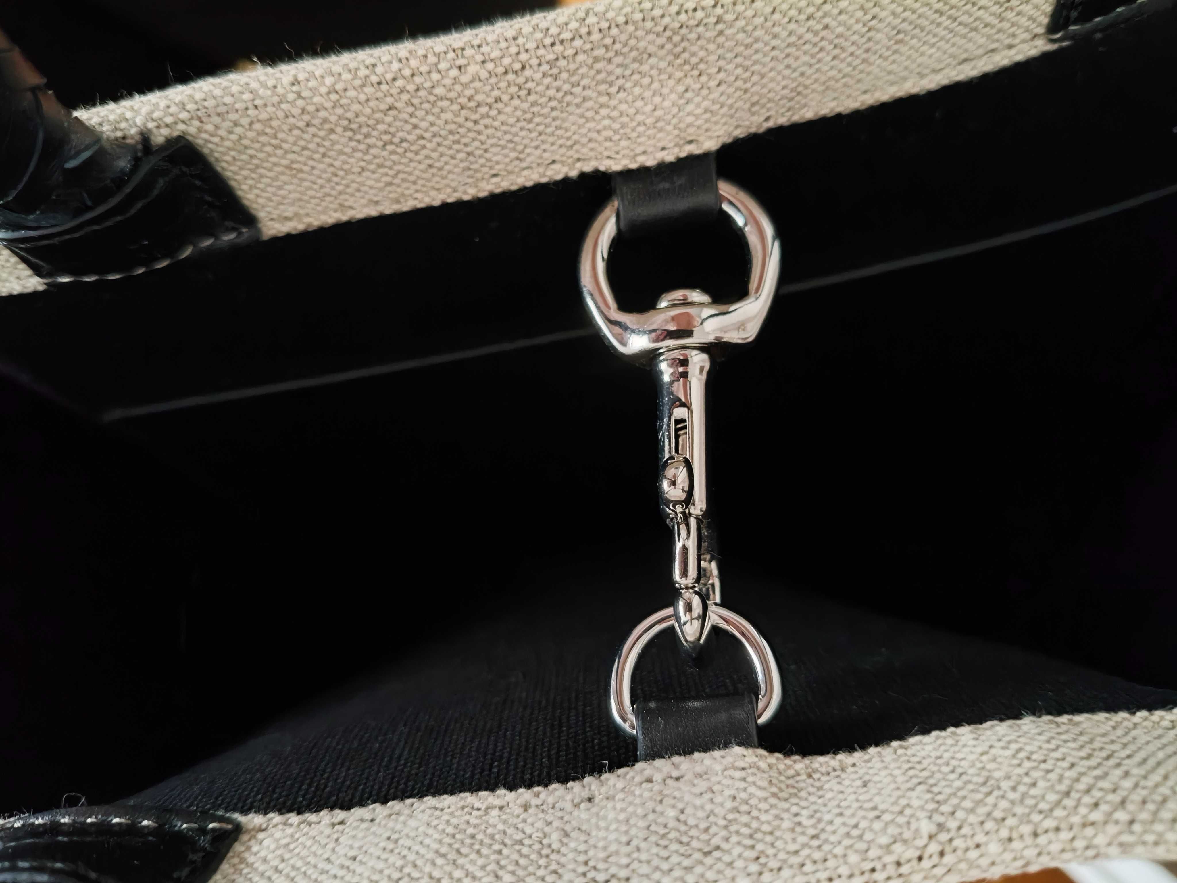 Torba shopper Massimo Dutti nowa duża płótno i skóra