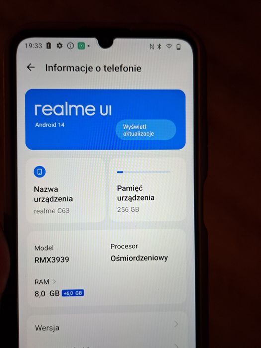 Telefon Smartfon REALME C63 8/256GB 6.74" 90Hz Niebieski + GRATIS