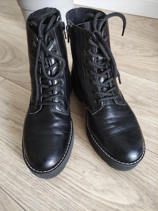 Botki damskie trapery czarne modne s.Oliver