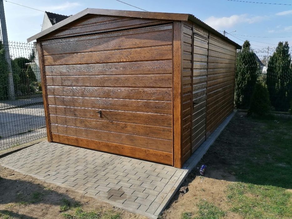 Garaż blaszany 3x5 drewnopodobny + DRZWI CENA JAKOŚĆ profil ocynk