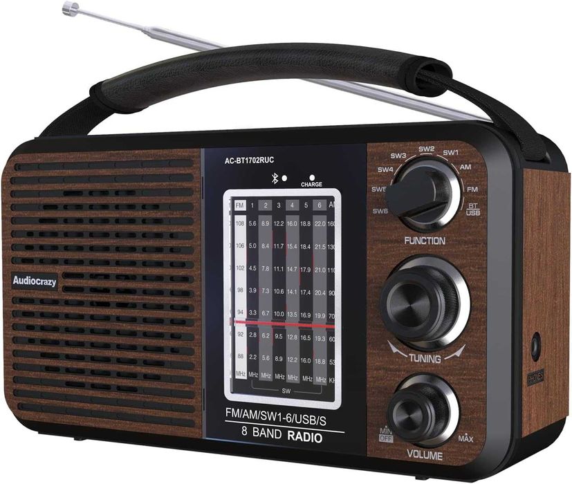Радіо ретро з акумулятором Audiocrazy AM/FM/SW1-6