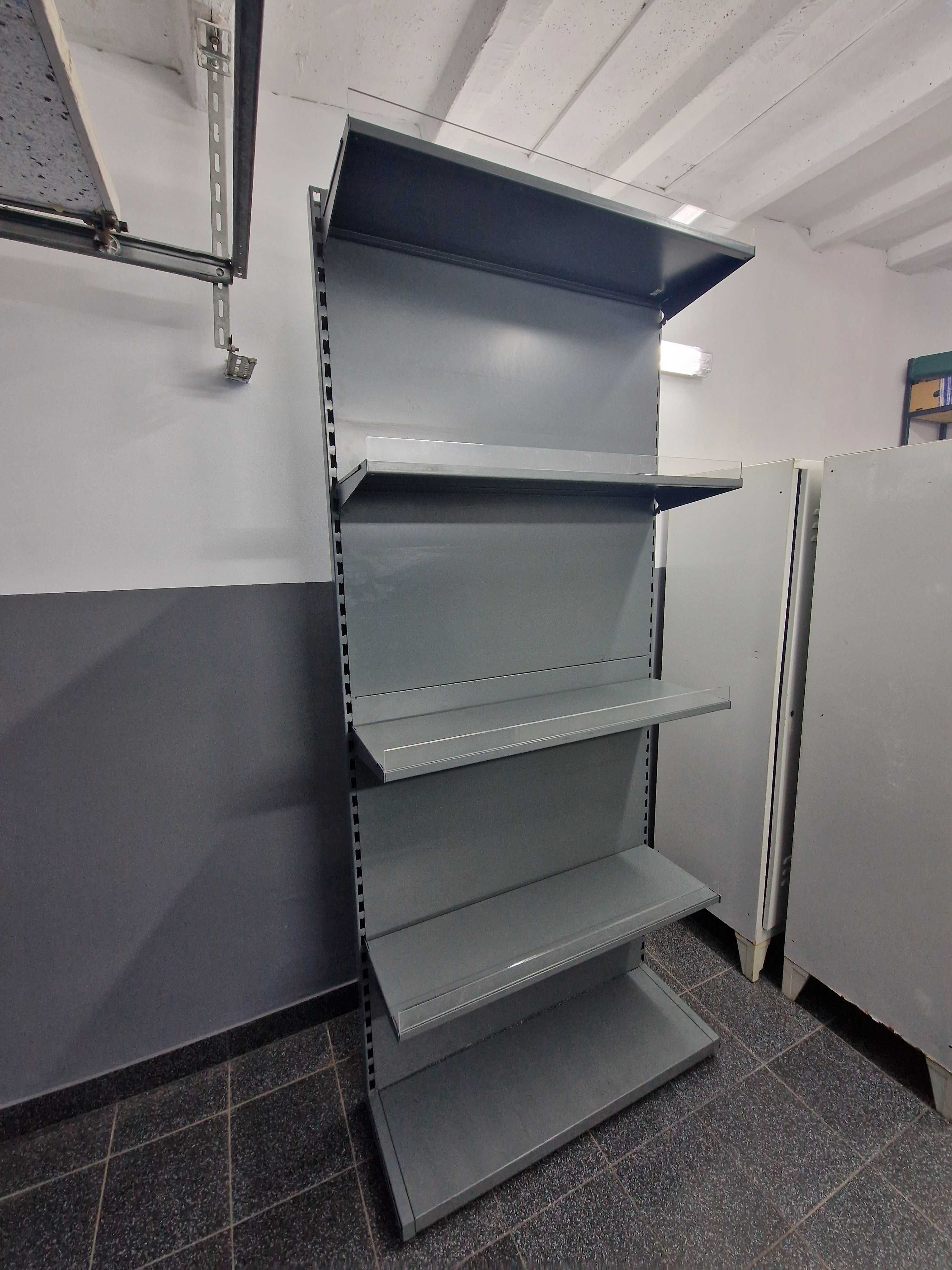 Regał metalowy, przyścienny, solidny 250x100x30 sklepowy, magazynowy