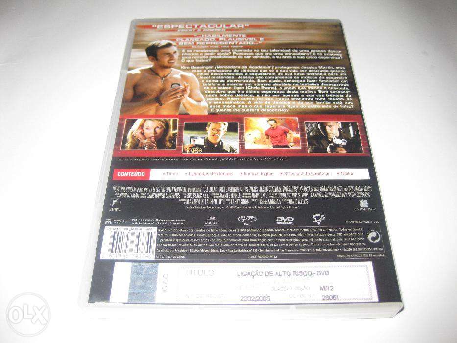 DVD "Cellular" com Kim Basinger e Jason Statham/Novo!