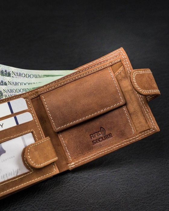 skórzany portfel męski na zatrzask - always wild