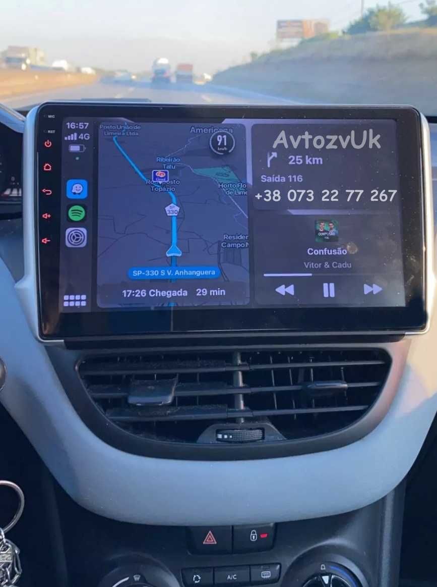 Магнитола PEUGEOT 208 2008 3008 4008 5008 Дисплей CarPlay Android 14
