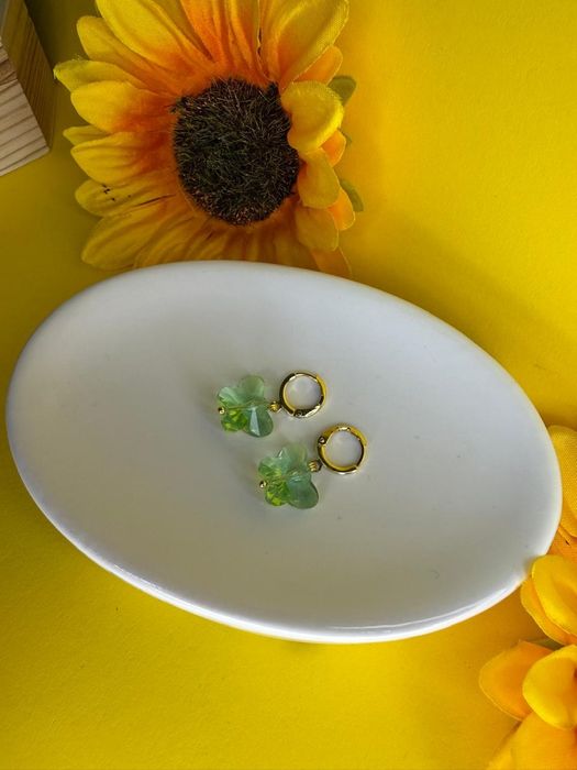 Brinco borboleta folheado a ouro 18, semijoia de qualidade