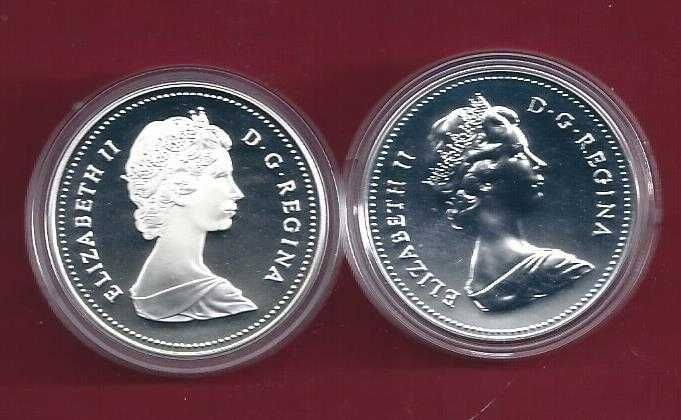 MOEDAS    Lote  2 Moedas do  Canadá  de Prata