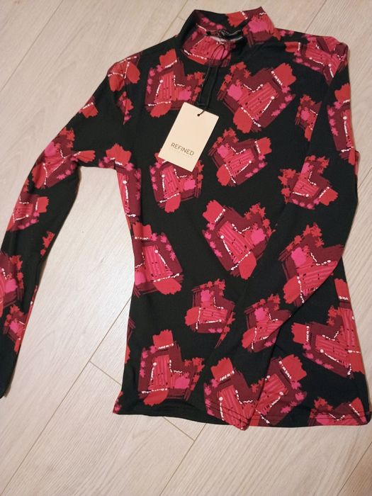 Refined golf XS nowy z metką – czarny z czerwonym wzorem, elastyczny p