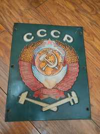 Герб табличка железнодорожная с поезда-вагона советского времени