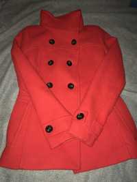 Płaszcz H&M rozm S modny płaszczyk  klasyczny czerwony dwurzędowy