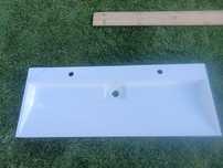 Nowa umywalka nablatowa 120/45 cm - konglomerat - uszkodzona