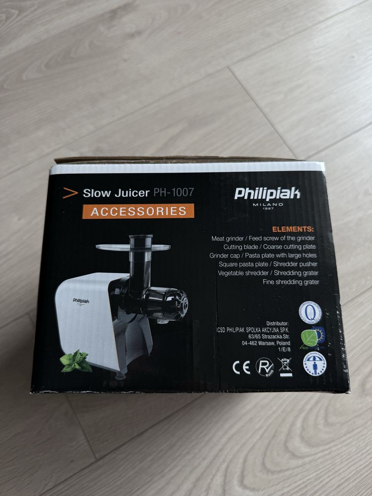 Akcesoria do wyciskarki wolnoobrotowej Philipiak PH 1007 nowe