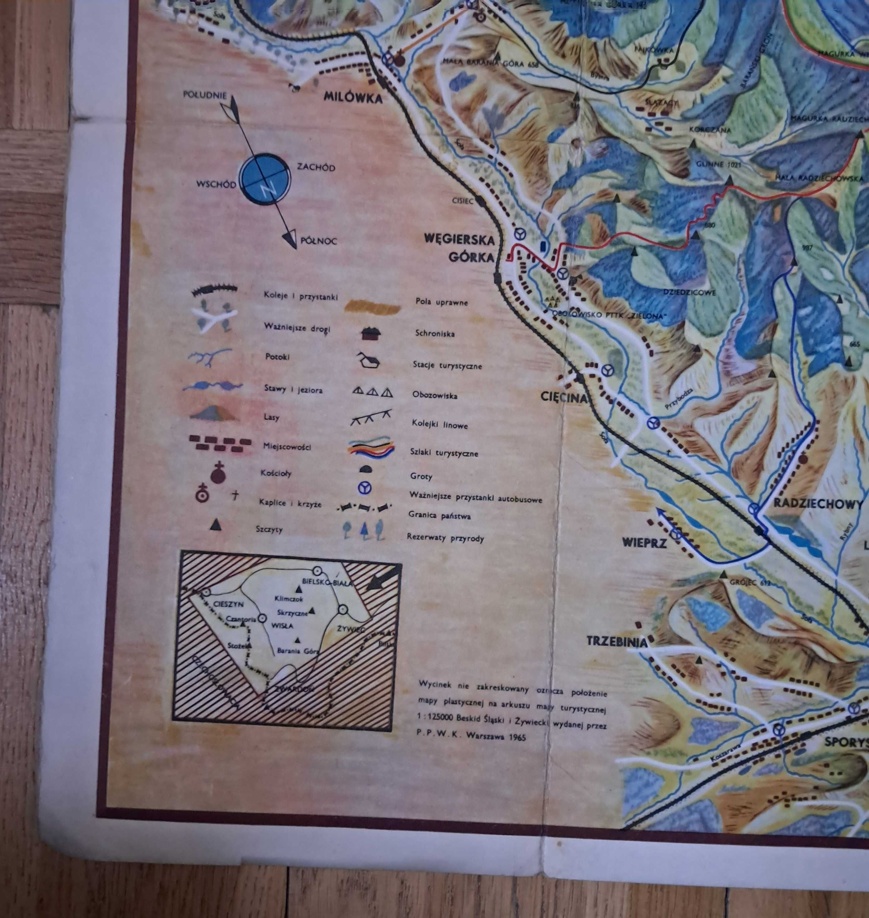 Beskid Śląski . Mapa .