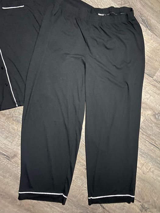 Чорна жіноча піжама 2XL/3XL комплект сорочка-штани для дому
