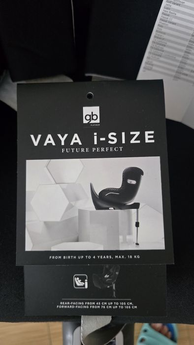 Fotelik samochodowy gb vaya i-size 360 obrotowy black