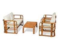 Zestaw mebli ogrodowych drewnianych akacjowych - 2 fotele sofa stolik