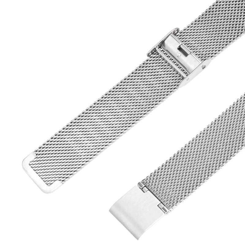 Bransoleta pasek do zegarka lub smartwatcha Mesh SREBRNA 18mm